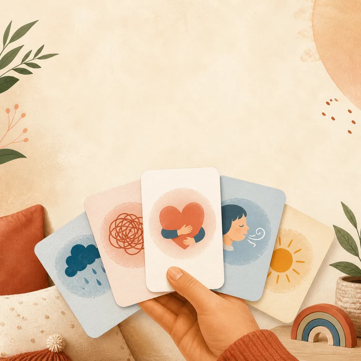 Ilustrasi bonus kartu respon cepat untuk emosi anak